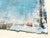 An original abstract mixed-media artwork created on handmade paper, featuring layered shades of luminous light blue and...