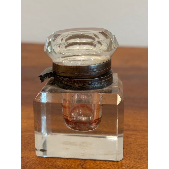 Antique 19th Century Black Lacquer Chinoiserie Inkstand With Cut Glass Inkwell For Sale - Image 13 of 18