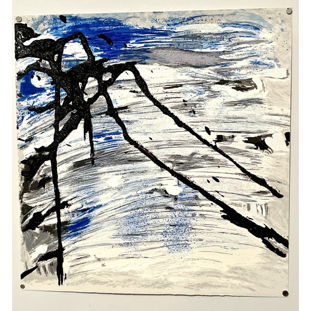 Heavily textured abstract print in a serigraph and terragraph technique. It has a raised texture to the surface, A...