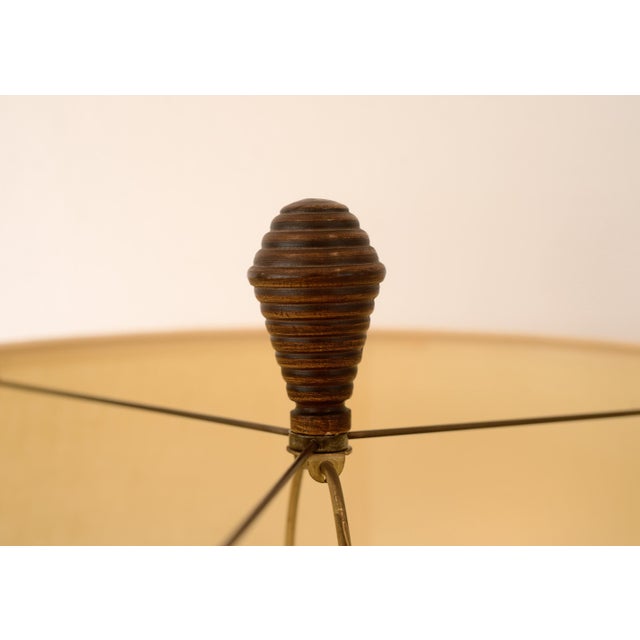 Wood Vintage Boho Pencil Reed Bamboo Table Lamp For Sale - Image 7 of 8