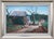 Jean-Felix Defournoy Modern Green & Brown Rural Village Landscape Painting with Playing Children, Late 20th Century For Sale