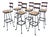 Vintage Brutalist Barstools, 1970s, Set of 6 For Sale