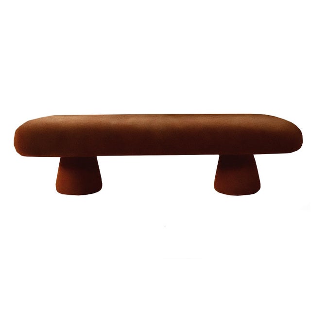 Éxtasis Bench in Brown Velvet by Moanne For Sale - Image 4 of 4