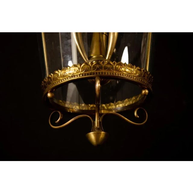 Gold Italian Art Deco Brass Lantern or Pendant, 1940s For Sale - Image 8 of 14