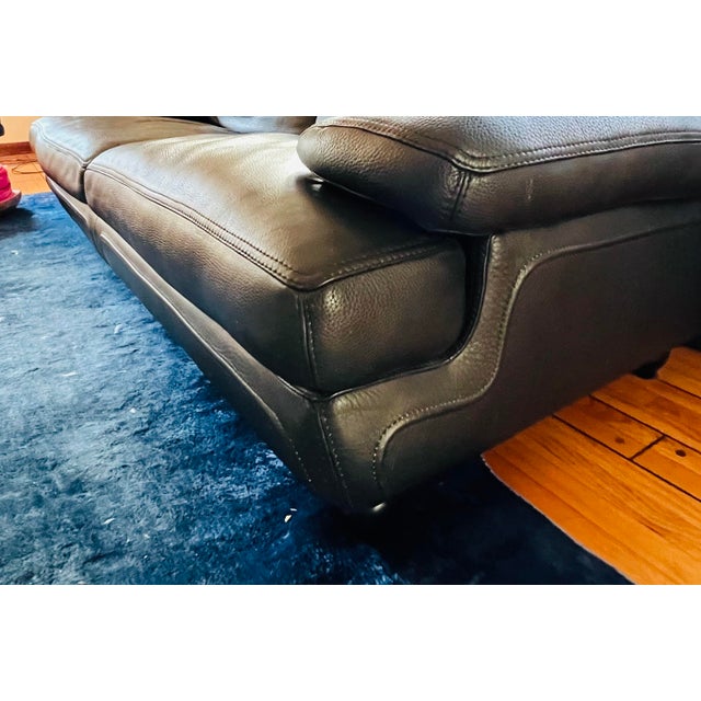 1980s Roche Bobois Leather Sofa For Sale - Image 5 of 12