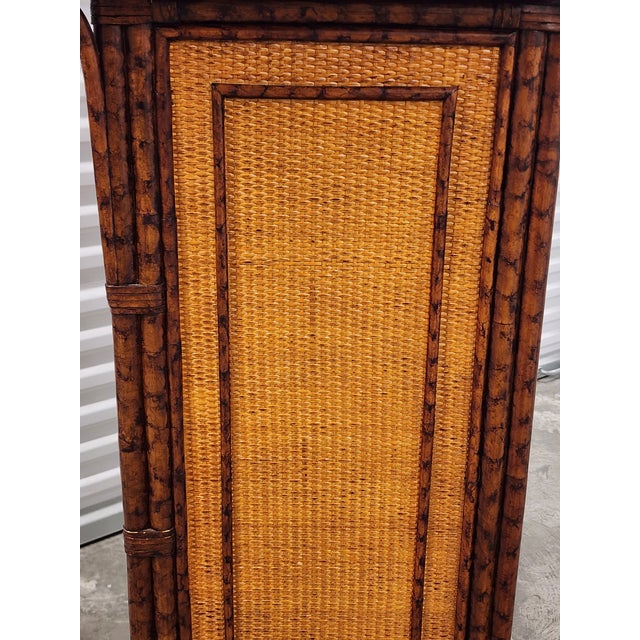 Chocolate Vintage Late 20th Century Faux Bamboo & Rattan Chest of Drawers For Sale - Image 8 of 15