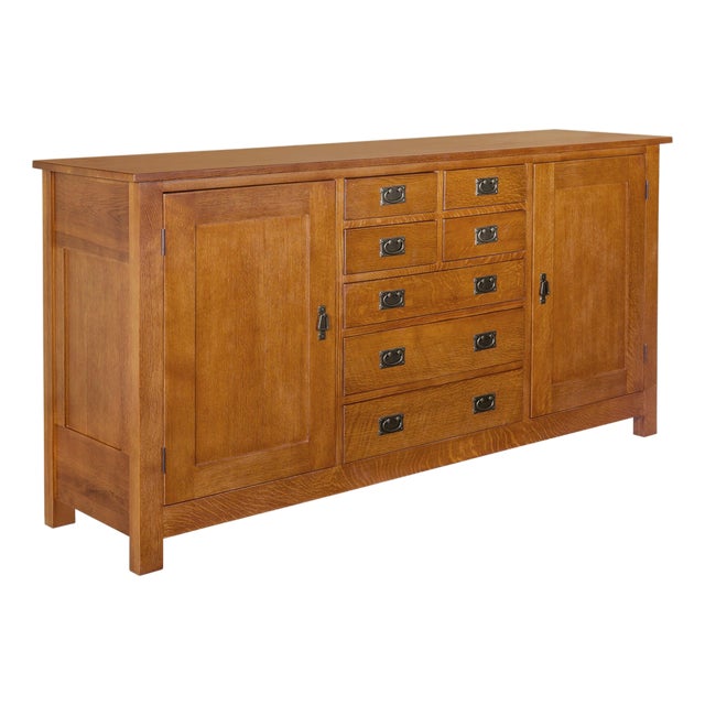 Mission 7 Drawer Sideboard With 2 Doors - Michael's Cherry For Sale