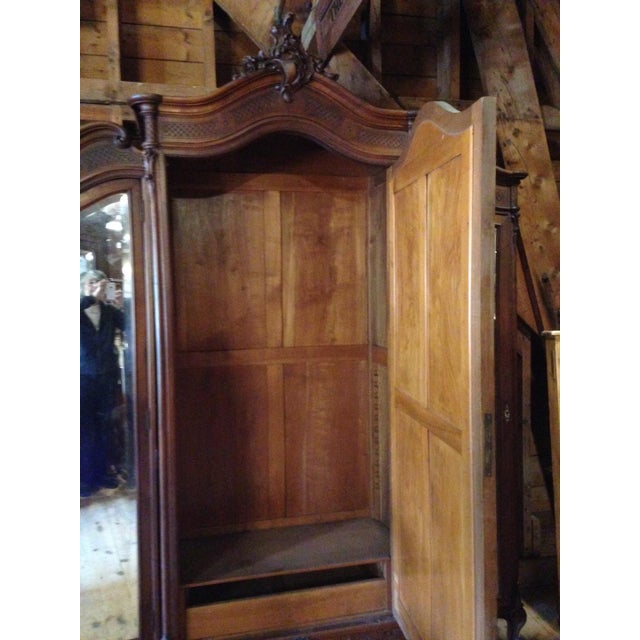Antique French Walnut Three Door Armoire For Sale - Image 4 of 17