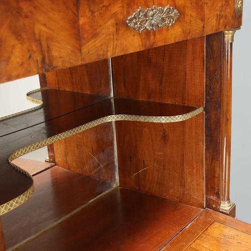 Empire Walnut Secretaire For Sale - Image 9 of 16