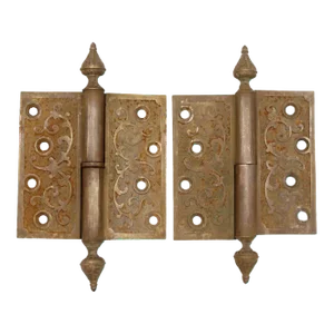 Pair of Early 20th Century Bronze Lift Off Victorian Butt Door Hinges