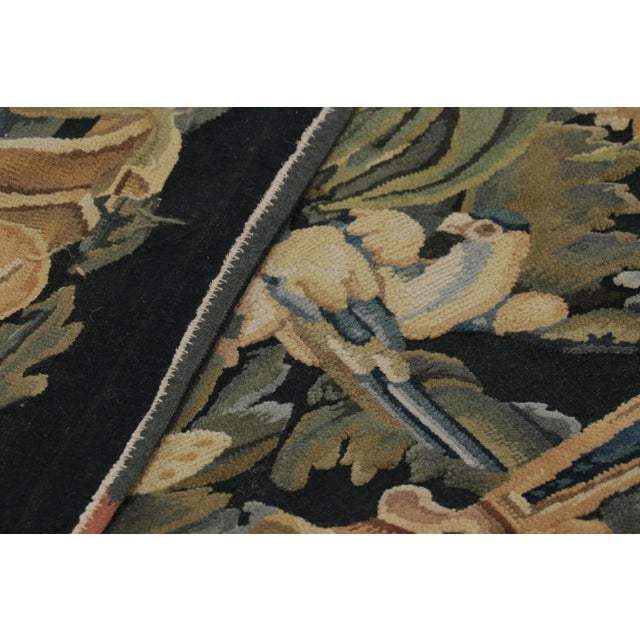 Rug & Kilim’s Armorial Tudor Style Rug in Black, With Beige, Blue and Gold Tones For Sale - Image 9 of 9