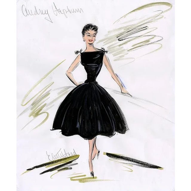 Chairish Exclusive: Available At Chairish Only. Rare Reproduction Of Original Costume Sketch By Edith Head For Actress...