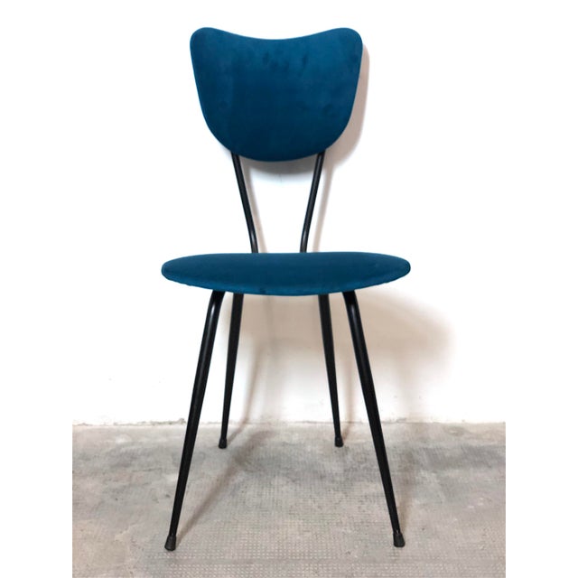 Metal Vintage Cobalt Blue Chair, Italy, 1960s For Sale - Image 7 of 12