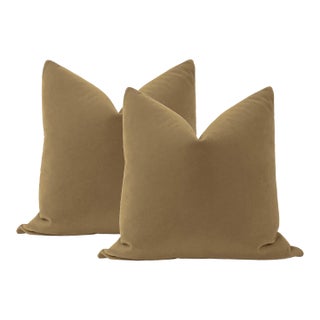 22" Nutmeg Mohair Pillows - a Pair For Sale
