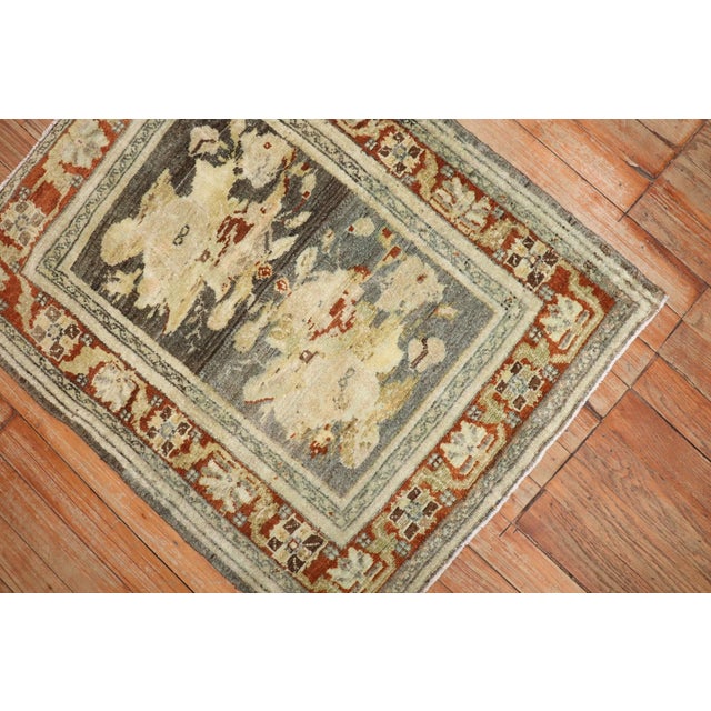 Early 20th Century Persian Senneh Floral Mini Rug no. j3370 For Sale - Image 5 of 6