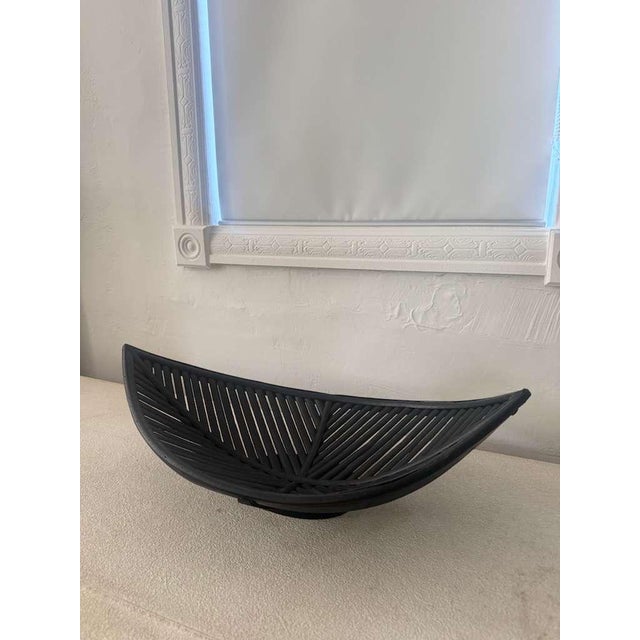 Boho Chic Black Rattan Leaf Design Centerpiece. Nice detail work in the construction. Add some Boho Chic Style to your...