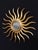Mid-Century Modern Art Noveau Style Hand-Carved Giltwood Sunburst Mirror, Spain, 77cm For Sale - Image 3 of 6