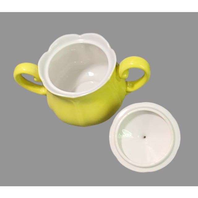 Vintage Ironstone Lemon Federalist Yellow Sugar Bowl, Japan For Sale - Image 4 of 6
