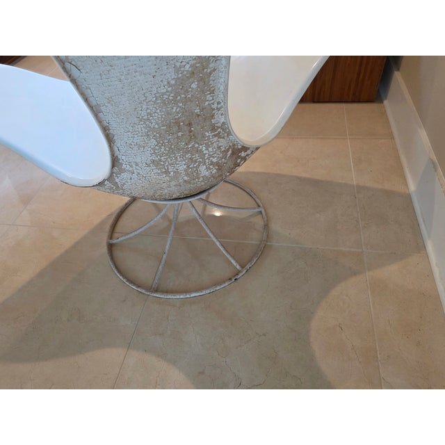 Plastic Midcentury White Tulip Chair Attributed to Erwin & Estelle Laverne For Sale - Image 7 of 8