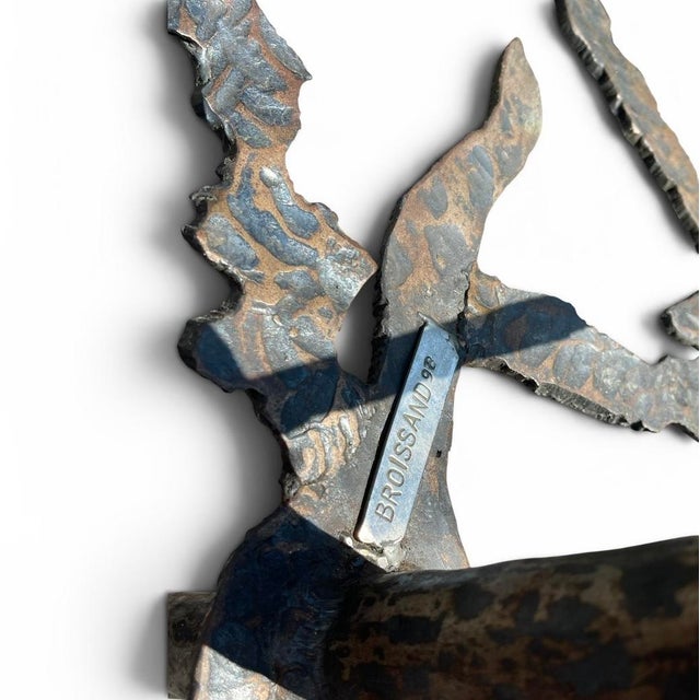 Sculptural Metal and Glass Coffee Table by René Broissand Welded, France, 1998 For Sale - Image 6 of 12