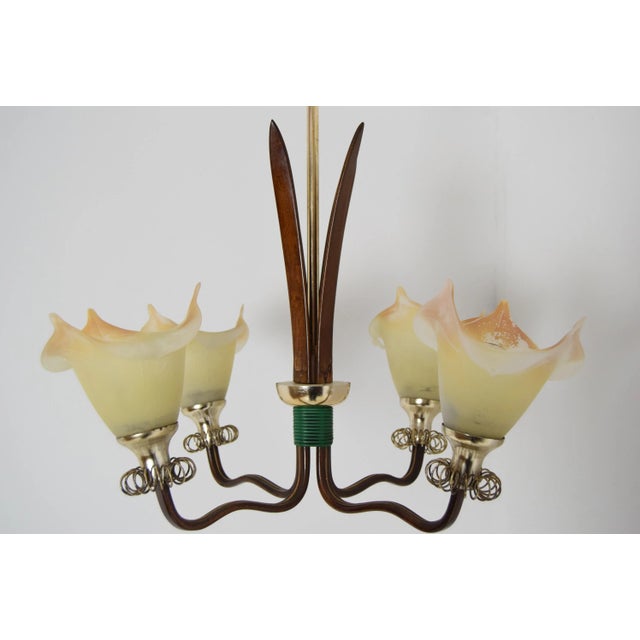 Wooden Chandelier, 1970s For Sale - Image 11 of 12