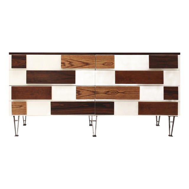 Italian Sideboard in Wood with Steel Legs, 1990 For Sale