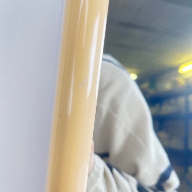 Square Cream Plastic Mirror with Rounded Edges, 1970s-1980s For Sale - Image 9 of 12