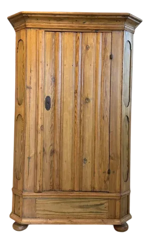 Antique Biedermeier Farmhouse Cabinet in Natural Wood