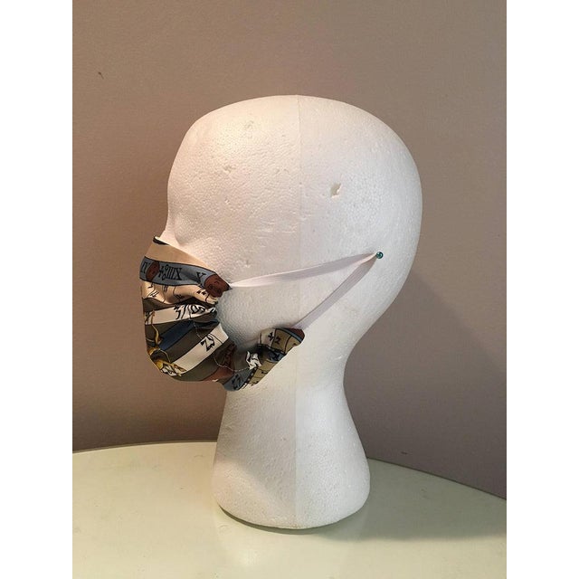 Hermes Vintage Handmade Dies et Hore Astrologie Silk Scarf Surgical Face Mask For Sale In Philadelphia - Image 6 of 6
