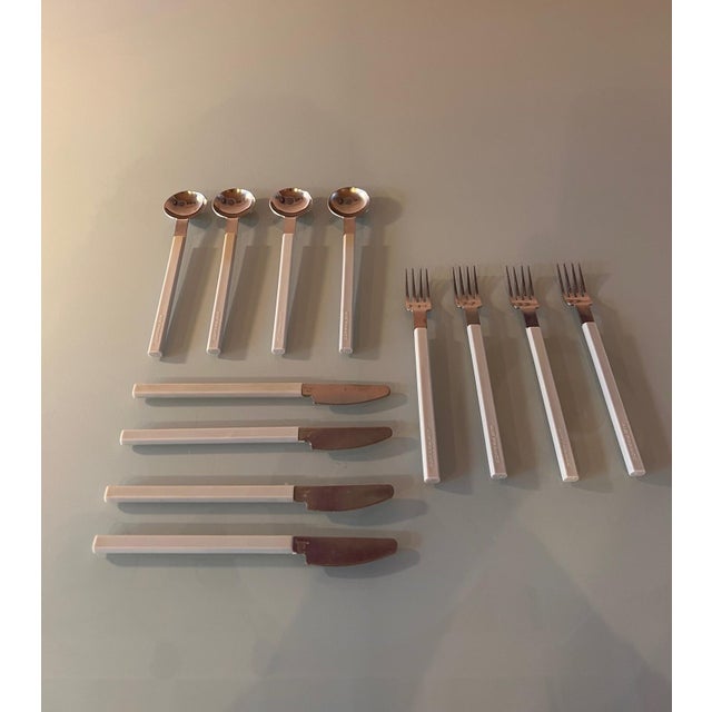 Metal Air France Concorde Cutlery Service by Raymond Loewy, 1970s, Set of 12 For Sale - Image 7 of 7