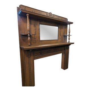 c.b. Atkin Co. Oak Mantel - Circa 1890-1910 For Sale
