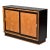 Mid-Century Italian Ebonized and Beech Sliding-Door Cabinet For Sale
