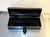1950s-60s Chinese black lacquered metal hand-painted oblong hinge-top box. Some light surface scuffing in a couple of...