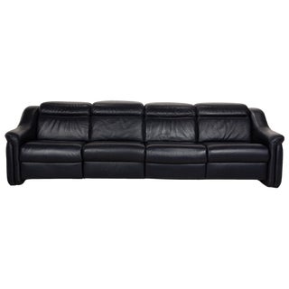 9705 Leather Four Seater Blue Sofa from Himolla For Sale