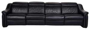 9705 Leather Four Seater Blue Sofa from Himolla