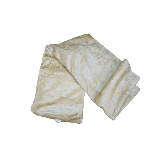 Chinoiserie ate 20th Century Chinoiserie Gold Faux Fur Painted Suede Floral Butterfly Throw Blanket 57" X 76" For Sale - Image 3 of 12