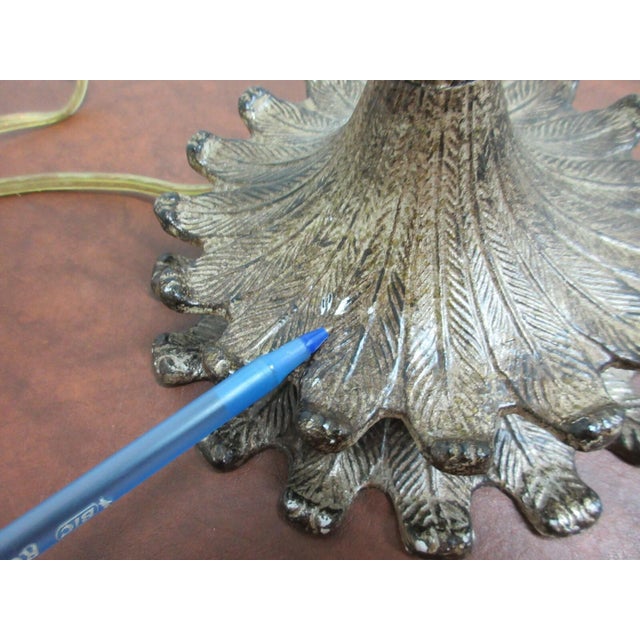 Metal 1990s John Richards Faux Bronze Italian Regency Corinthian Column able Lamp Shade B For Sale - Image 7 of 10