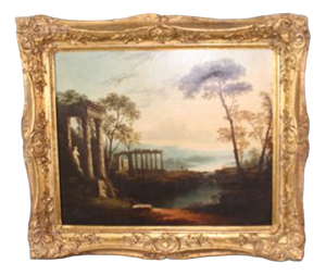 Arcadian Ruins, Goatherd, Manner of Claude Lorrain, 1800s, Oil on Canvas