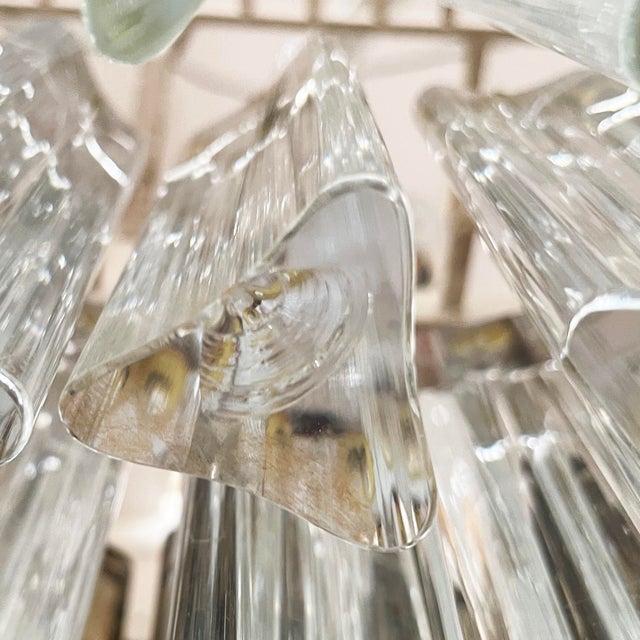 Metal Mid-Century Modern Italian Murano Glass Chandelier attributed to Paolo Venini, 1950s For Sale - Image 7 of 18
