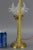 Gold Bronze Table Lamp with Flower Shaped Glass Shade For Sale - Image 8 of 10