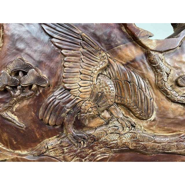 Wood Japanese Carved Tsuitate in Rootwood For Sale - Image 7 of 18