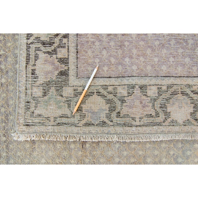 1950s Neutral Wool Pile Hand-Knotted Rug - 4’7” X 7’4” For Sale - Image 10 of 11