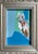 Wood Set of 3 Original Paintings in Blue and Brown With Silver Vintage Frames For Sale - Image 7 of 7
