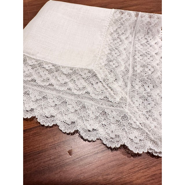 Mid 20th Century Vintage Lace Handkerchiefs -A Pair For Sale - Image 10 of 10