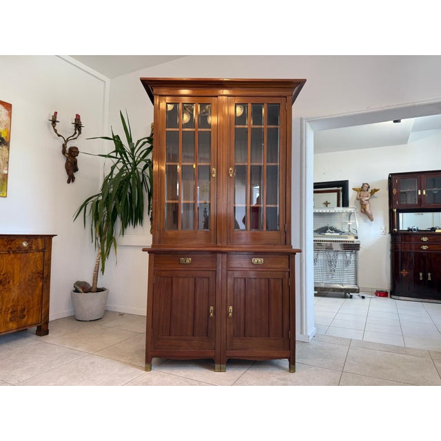 Antique Art Nouveau Display Bookcase, 1890s For Sale - Image 3 of 14