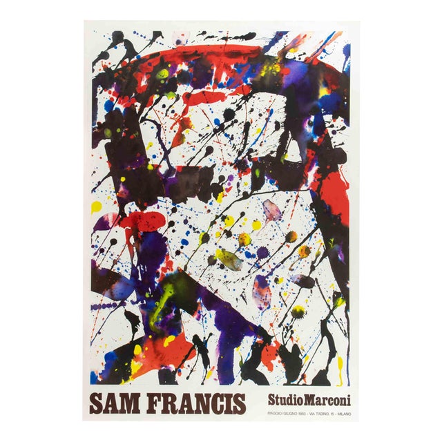 Lithograph Exhibition Poster from Sam Francis, 1983 For Sale