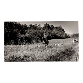 1977 North Carolina Fox Hunt Black and White Photograph For Sale