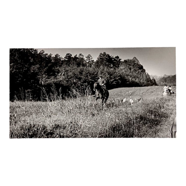 1977 North Carolina Fox Hunt Black and White Photograph For Sale