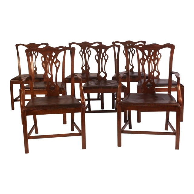 Set of 8 Chippendale Style Dining Chairs England C.1900 For Sale