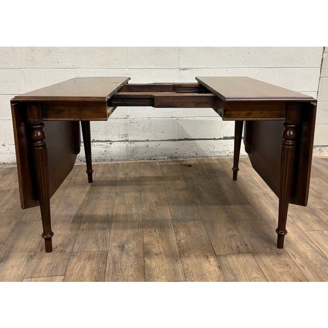 Vintage Ethan Allen American Traditional Birch and Maple Drop Leaf Dining Table For Sale - Image 10 of 13
